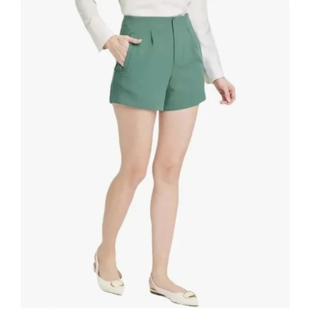 NEW A New Day High Rise Tailored Midi Short - Turquoise - Size 14